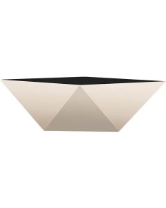 8" DECO FACETED BOWL IN VANILLA BISQUE