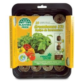 Fiber Grow Coconut Coir Pellet Greenhouse Kits - 20 Pellets